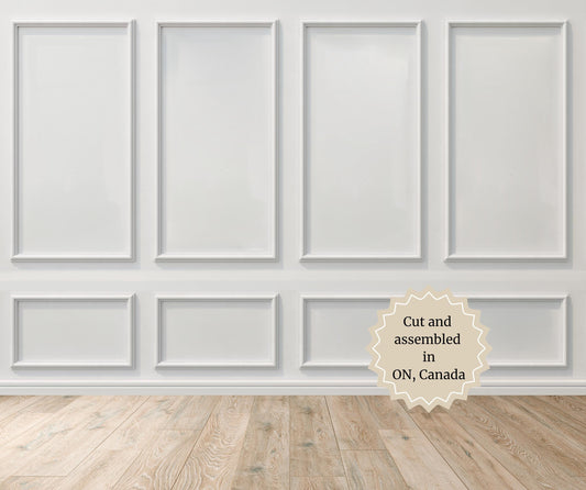 Wall Paneling Kit- Pre-Cut Wall Trim- Accent Wall Minimalist Decor- Wainscotting- Picture Frame Style Polyurethane Molding- 6 Frames