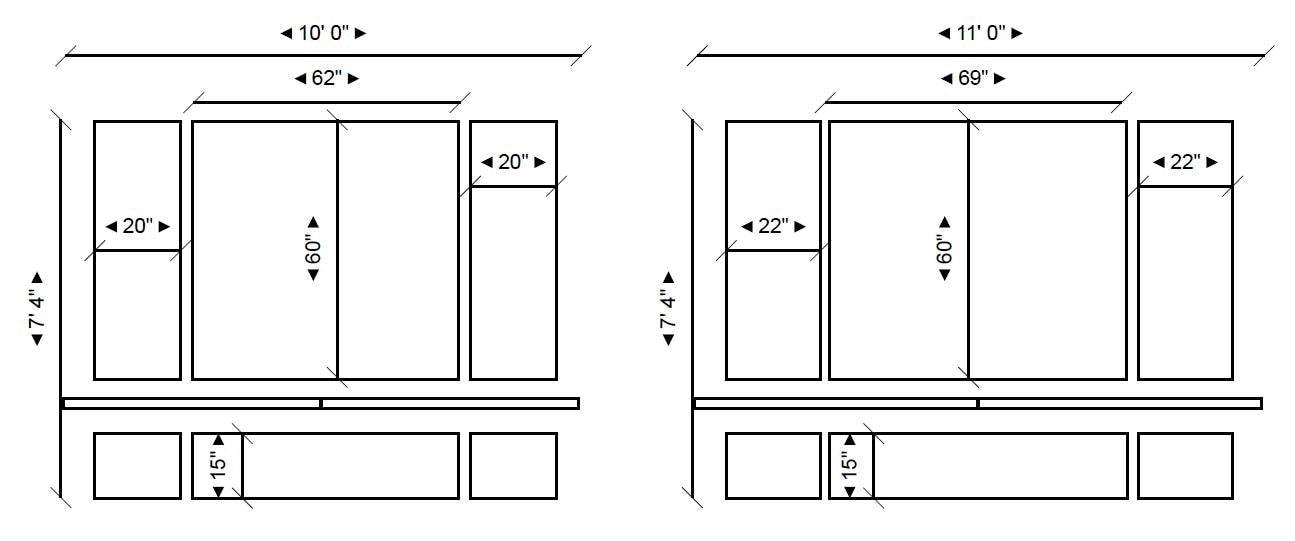 Wall Paneling Kit- Wall Trim- Accent Wall Molding- Paintable Wainscoting- Box Paneling- Bedroom Wall- Nursery Wall- 6 Panels Narrow and Wide