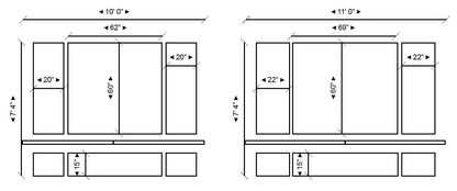 Wall Paneling Kit- Wall Trim- Accent Wall Molding- Paintable Wainscoting- Box Paneling- Bedroom Wall- Nursery Wall- 6 Panels Narrow and Wide