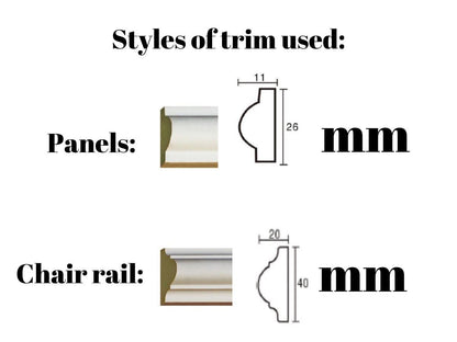 Wall Molding Kit Half Wall - Accent Wall- Hallway Wall- Dining Room Wall- Picture Frame Paneling- Box Paneling- Wall Trim Kits in Canada