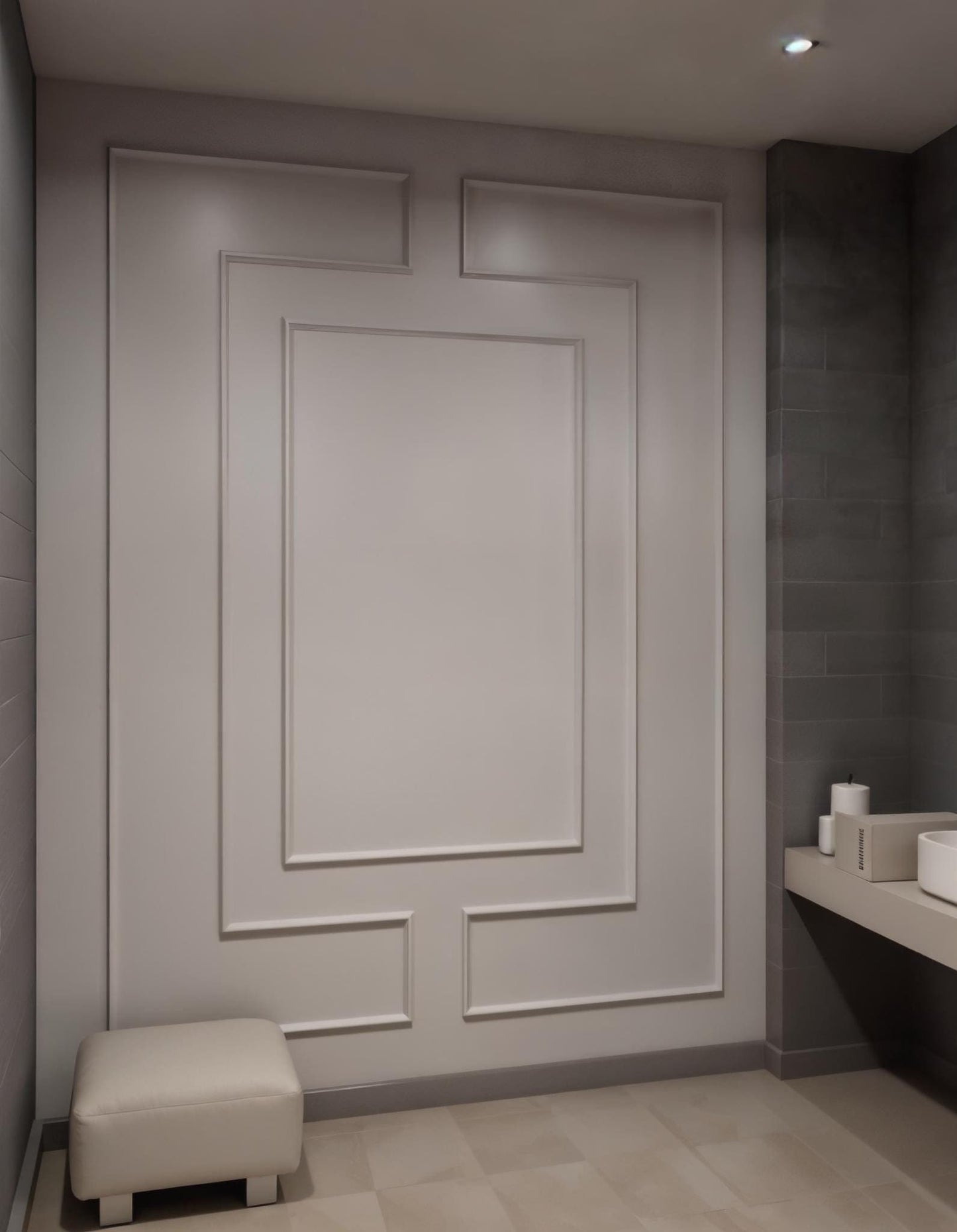 Wall Molding Kit- Paintable Wall Trim- Accent Wall- Square Paneling- Box Paneling- Wall Paneling Kit- Bathroom Wall- Hallway Decor